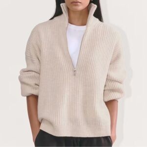 Everlane Half-Zip Sweater in Luxe Merino - size Large